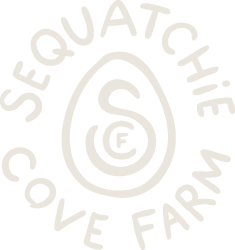 an oval egg logo for sequatchie cove farm